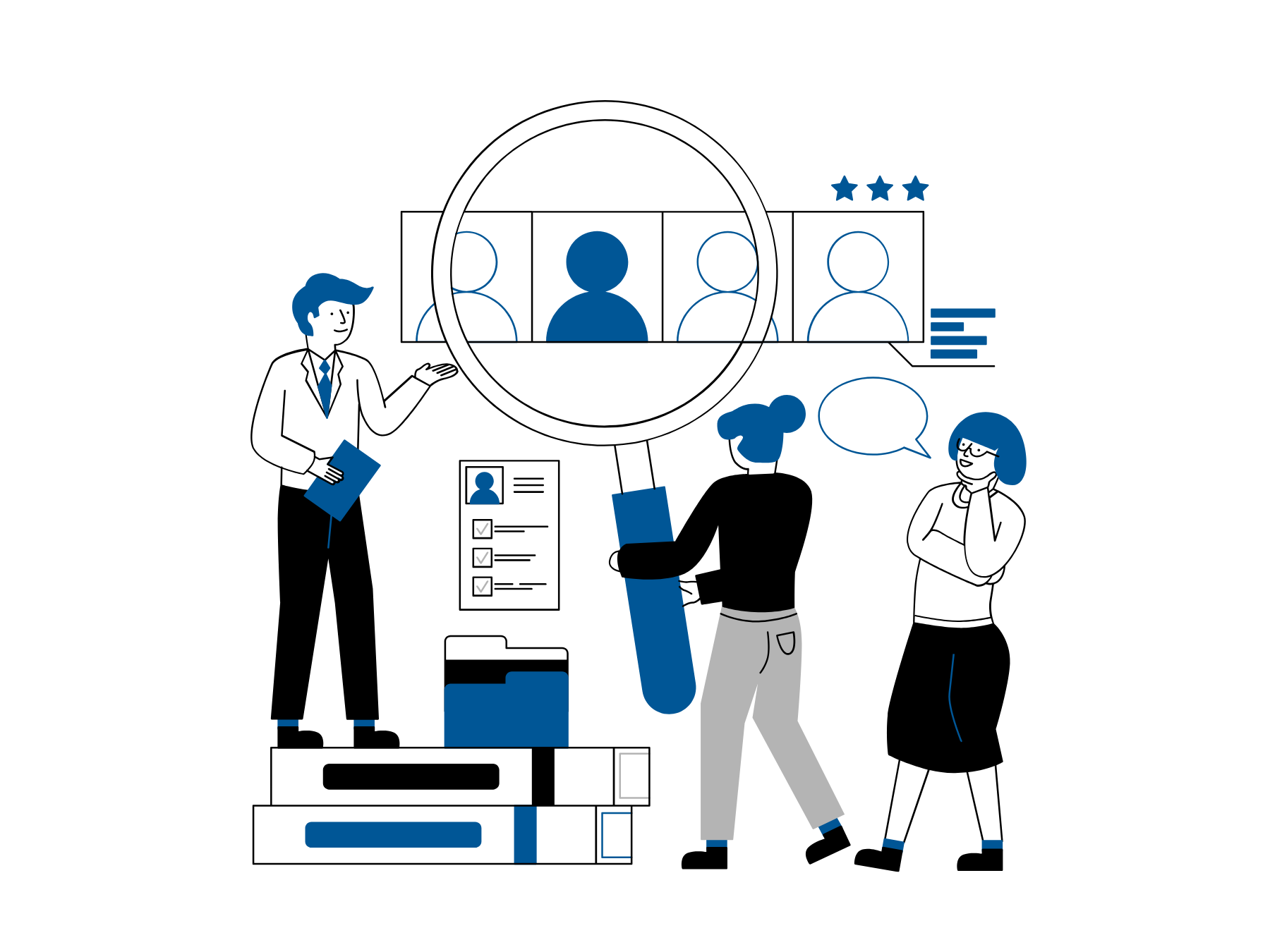 group of people searching